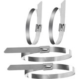 MN6 SS304-A79-5 Paslanmaz Çelik Kelepçe-Güçlendirilmiş SERI-7.9X500MM/METAL Kablo Bağı-5 Adet - Gri