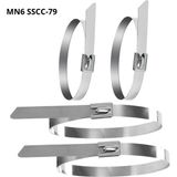 MN6 Sscc-79 Metal Kelepçe|elektrik ve Ağ Kabloları UYUMLU/7.9X200MM-7 Adet/paslanmaz Çelik Kablo Bağı - Gümüş