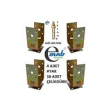 mnbe ticaret MNBE ( 4 LÜ ÇELİK DÜBELLİ SET ) 8/12 Cm Ayarlı 2.5 Mm Pergule Pergola Kamelya Sundurma Ayak