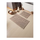 MNC HOME Narellan Pamuklu Banyo Paspas Takımı (60x100)(50x60)kahve+-001