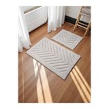 MNC HOME Zenoria Pamuklu Banyo Paspas Takımı (60x100)(50x60) Krem---001