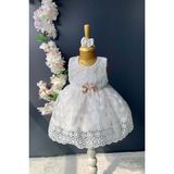 Mnk Baby Dantelli Kız Bebek Elbise PNPN152 - 6 Ay - Beyaz