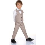 Mnk Baby Erkek Çocuk Takım Elbise Yelekli Model 4 Parça Bej Renk 5 Yaş - 7 Yaş
