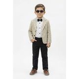 Mnk Baby & Kids Blazer Ceketli Gömlekli Erkek Çocuk Spor Takım Elbise M00792 - Bej - 6 Yaş