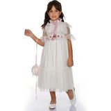 Mnk Baby & Kids Dantel Vintage Çantalı Elbise MNKA248 - 5 Yaş - Ekru