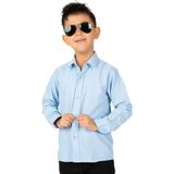 Mnk Baby & Kids Düz Renk Erkek Çocuk Gömlek MNK0575 - 9 Yaş - Mavi