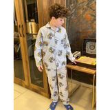 Mnk Baby & Kids Erkek Çocuk Baskılı Baskılı Penye Pijama M00667 - 4 - 5 Yaş - Gri