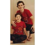 Mnk Baby & Kids Erkek Çocuk Kısa Kol , Uzun Pantolonlu Penye Pijama Takım M00679 - 8 Yaş - Kırmızı