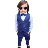Mnk Baby & Kids Erkek Çocuk Takım Elbise Yelekli 4 Parça 5 Yaş İçin Şık ve Rahat - Indigo - 10 Yaş