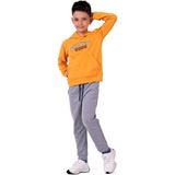 Mnk Baby & Kids Erkek Çocuk Worldwide Winner Nakışlı Kanguru Cepli Kapüşonlu Eşofman Takımı - Sarı - 7 - 8 Yaş
