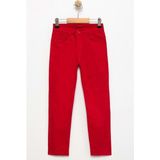Mnk Baby & Kids Gabardin Fermuarlı Cepli Erkek Çocuk Pantolon M00790 - Kırmızı - 9 Yaş
