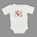 Mnk Baby & Kids Gözleri Parlayan Kedi Baskılı Bebek Body Zıbın Çıtçıtlı Badi - Beyaz - 3 Yaş