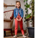 Mnk Baby & Kids Kız Çocuk Pantolon, Gömlek , Ceketli Takım M00720 - 8 Yaş - Kırmızı