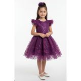 Mnk Baby & Kids Narince Kız Çocuk Abiye Elbise M00778 - 6 Yaş - Mürdüm
