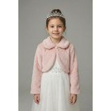 Mnk Baby & Kids Pelüş Uzun Kol Kız Çocuk Bolerosu M00681 - 12 Yaş - Pudra