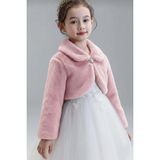 Mnk Baby & Kids Pelüş Uzun Kol Kız Çocuk Bolerosu M00681 - 7 Yaş - Pudra