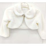 Mnk Baby & Kids Pelüş Uzun Kol Kız Çocuk Bolerosu M00681 - Ekru - 2 Yaş