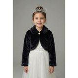 Mnk Baby & Kids Pelüş Uzun Kol Kız Çocuk Bolerosu M00681 - Siyah - 8 Yaş