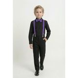 Mnk Baby & Kids Renkli Gömlekli Erkek Çocuk Takım M00788 - 12 Yaş - Siyah - Mor