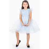Mnk Baby & Kids Roza Dantel Tütü Kız Çocuk Abiye Elbise MNK0546 - Bebe Mavi - 4 Yaş - Bebe Mavisi