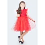 Mnk Baby & Kids Roza Dantel Tütü Kız Çocuk Abiye Elbise MNK0546 - Gri - 5 Yaş