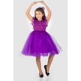 Mnk Baby & Kids Roza Dantel Tütü Kız Çocuk Abiye Elbise MNK0546 - Mavi - 7 Yaş