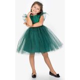 Mnk Baby & Kids Roza Dantel Tütü Kız Çocuk Abiye Elbise MNK0546 - Yeşil - 7 Yaş