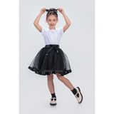 Mnk Baby & Kids Saten Şeritli Tütü Kız Çocuk Etek M00728 - Siyah - 12 Yaş