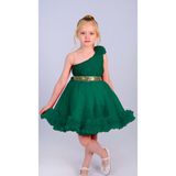 Mnk Baby & Kids Tek Omuz Kız Çocuk Abiye MNK0599 - Yeşil - 1 Yaş