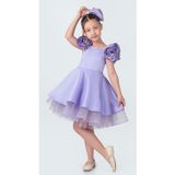 Mnk Baby&Kids Fanari Krep Saten Gren Destekli Kız Abiye M00735 Mor