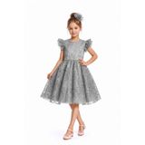 Mnk Baby&Kids Floare Kız Çocuk Abiye Elbise M00850 GRİ