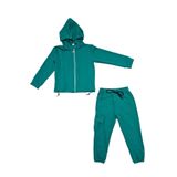Mnk Baby&Kids Kapşonlu Fermuarlı Beli Lastik Detaylı Kız Çocuk Günlük Eşofman Takımı 2 İplik MNK0664 YEŞİL