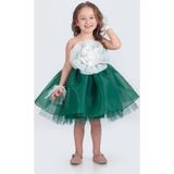 Mnk Baby&Kids Karolin Robası Çiçekli Bilekli Aksesuarlı Kız Çocuk Abiye Elbise M00724 YEŞİL