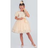 Mnk Baby&Kids Kız Çocuk Etek Ucu Pullu Venna Abiye Elbise M00761 SARI