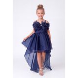 Mnk Baby&Kids Kız Çocuk Kuyruklu Kristal Limni Abiye Elbise M00856 LACİVERT