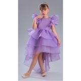 Mnk Baby&Kids Kız Çocuk Kuyruklu , Taçlı Vragia Abiye Elbise M00745 LİLA