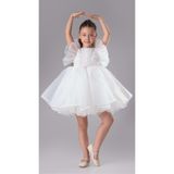 Mnk Baby&Kids Maronia Kız Çocuk Prenses Model Abiye Elbise - M00746 BEYAZ
