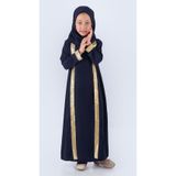Mnk Baby&Kids Medine İpek Kumaş Eşarplı Tesettür Namaz Elbise M00742 LACİVERT