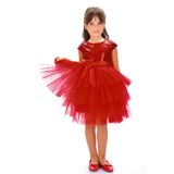 Mnk Baby&Kids Mnk Kız Çocuk Pullu Tüllü Parti Elbisesi KIRMIZI