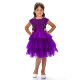 Mnk Baby&Kids Mnk Kız Çocuk Pullu Tüllü Parti Elbisesi MOR