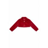 Mnk Baby&Kids Pelüş Uzun Kol Kız Çocuk Bolerosu M00681 KIRMIZI