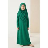 Mnk Baby&Kids Pratik Başörtülü Kız Çocuk Namaz Elbisesi M00789 YEŞİL