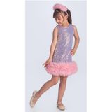 Mnk Baby&Kids Pul Payet İfestos Taçlı Tütü Çocuk Özel Gün Abiye M00743 LİLA