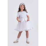 Mnk Baby&Kids Saten Şeritli Tütü Kız Çocuk Etek M00728 BEYAZ
