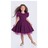Mnk Baby&Kids Simli Şanzelize Kız Çocuk Abiye Elbise MOR M00669