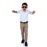 Mnk Baby&Kids Tarz Gömlek Gabardin Pantolon Erkek Çocuk Takım Mnk0422 Beyaz - Bej