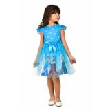 Mnk Baby&Kids Tüllü Baskılı Krep Elbise MNK222-0016 TURKUAZ
