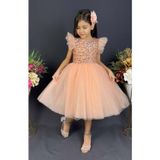 Mnk Baby&Kids Tüllü Kız Çocuk KPL Elbise KOYU SOMON MNK0526