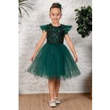 Mnk Baby&Kids Tüllü Kız Çocuk Kpl Elbise Mnk0526 Yeşil