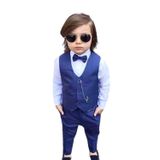 Mnk Baby&Kids Yelekli Erkek Çocuk Takım Elbise MNK0272 İNDİGO